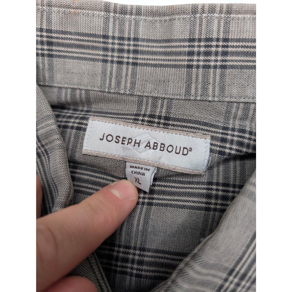 Joseph Abboud Mens Button Up Shirt XL Gray Plaid Dress Business Casual - Picture 2 of 7